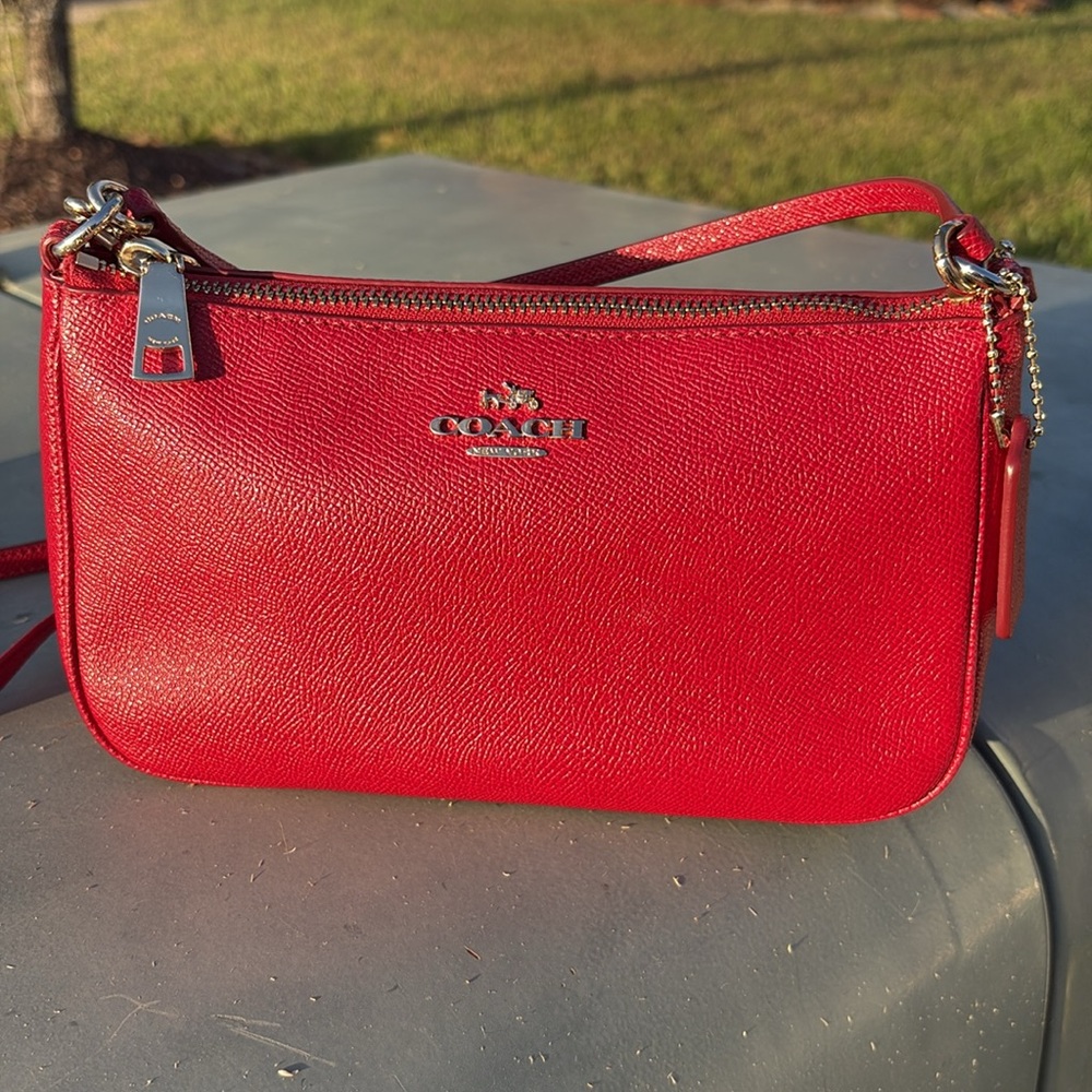 Coach Red Crossbody Bag with Gold Hardware - Picture 10 of 13